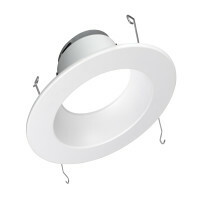 DLR565121203KWH 5 in/6 in Aperture Dimmable Recessed LED Downlight, LED Lamp, 17.4 W Fixture, 120 V AC, Spun Aluminum Housing