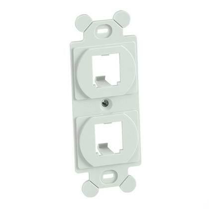 CF1062EIY Mini-Com PanNet Duplex Flat Module Adapter Frame, 1 Gangs, 2 Ports, ABS, Electric Ivory, For Use With 106 NEMA Faceplates and Mini-Com Module