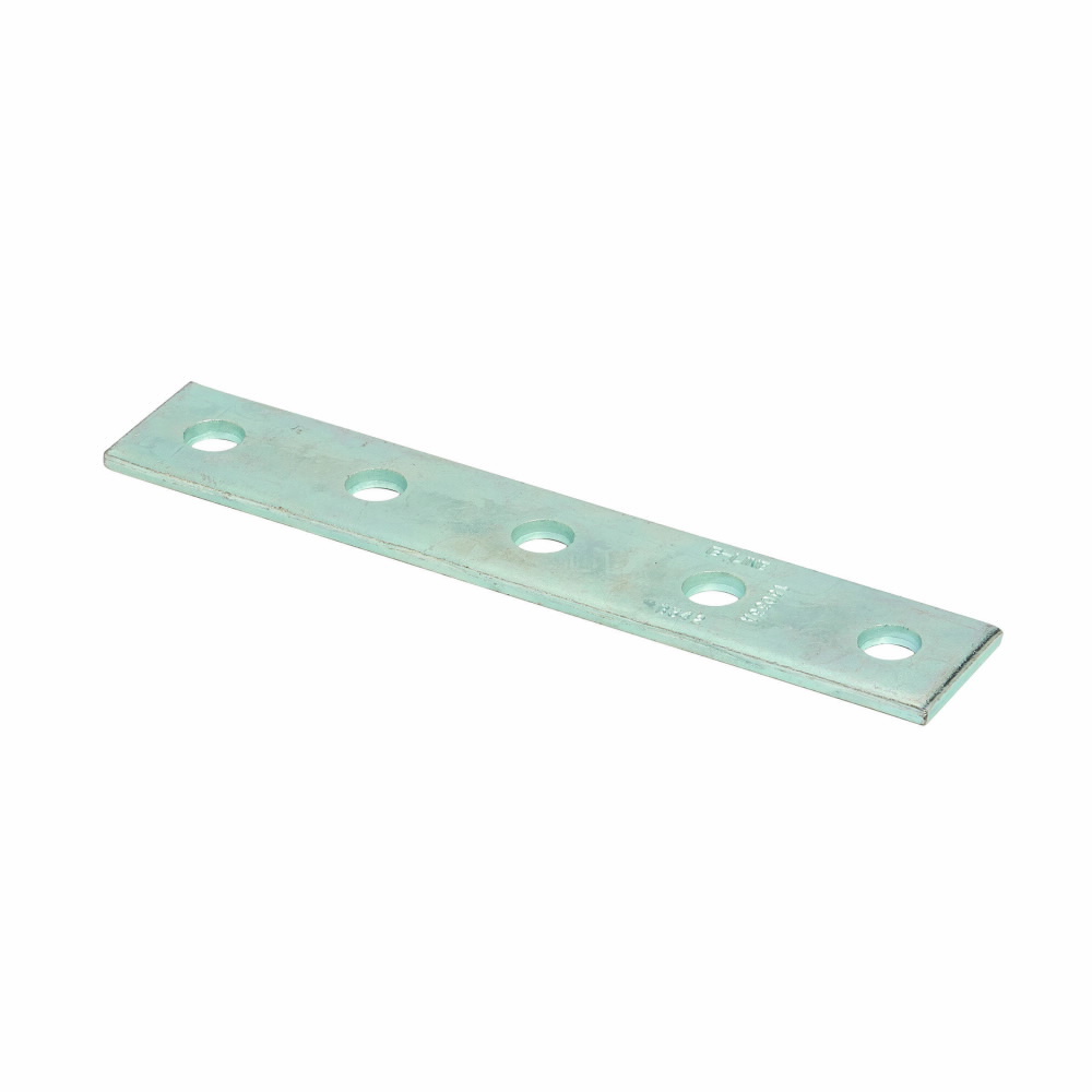 B342ZN Flat Pre-Assembled Splice Plate, 5 Holes, 9-1/8 in L x 7/32 in THK, Strip Steel