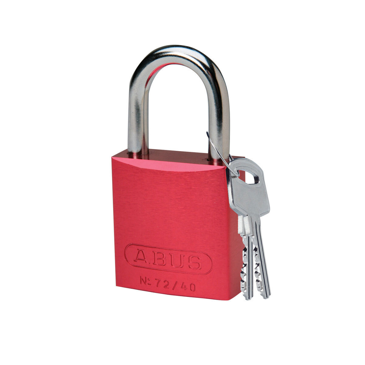99608 Anti-Spark Open Shackle Standard Size Safety Lockout Padlock, Different Key, Red, Anodized Aluminum Body, 1/4 in Dia x 1 in H x 0.8 in W Polished Chrome Aluminum Shackle, 1.6 in L Body