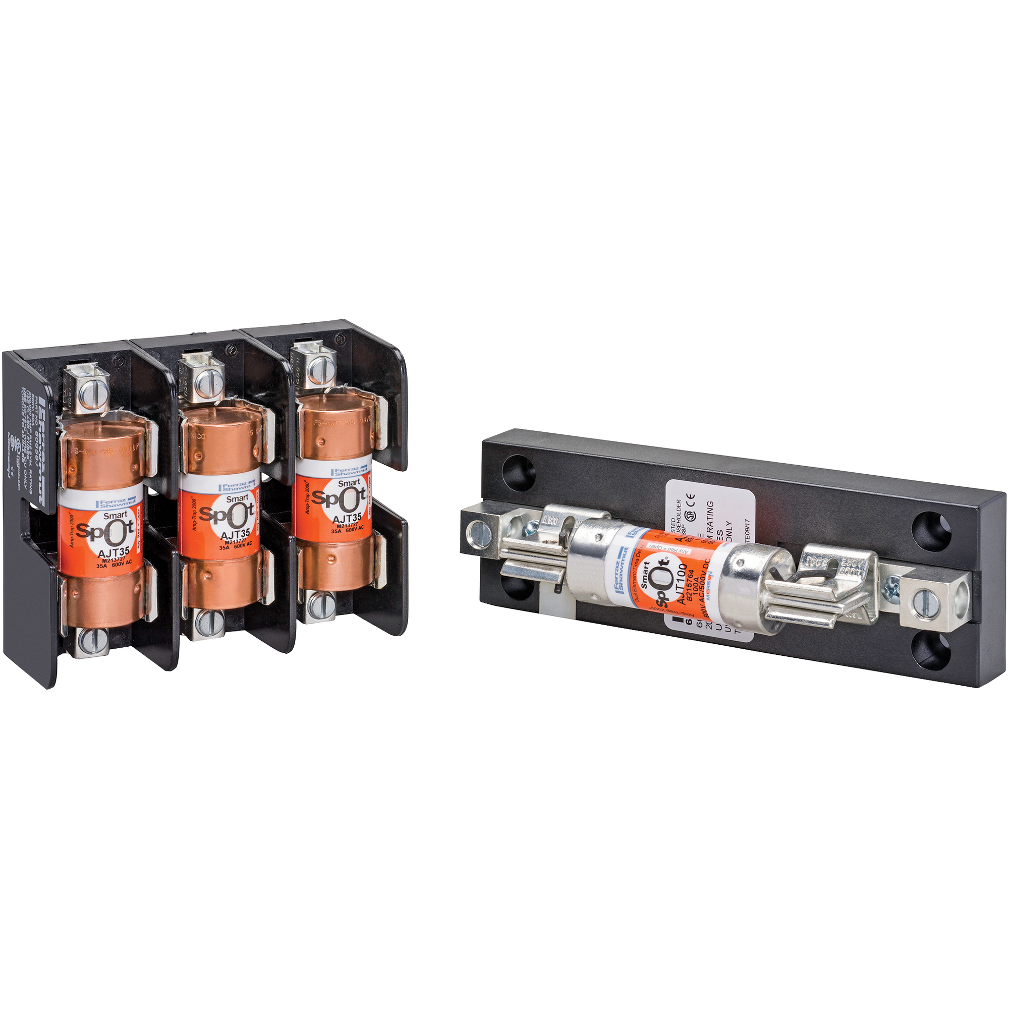 61006SJ 6SJ Open Style Fuse Block, 600 VAC/VDC, 100 A, Class: J, 6 to 2/0 AWG Wire, 1 Pole