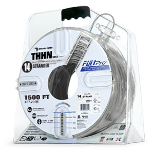 106100711458 PullPro Copper THHN Wire, 14 AWG, Stranded, Gray, 1500 ft
