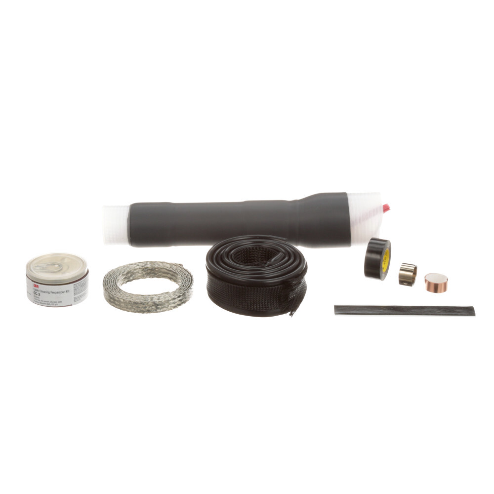7000132786 QT-III 7600-T-3-RJS Cold Shrink Termination Kit, 3 Pieces, For Use With Three Core Tape Shield, UniShield and Wire Shield Power Cable, Silicone Rubber, Black