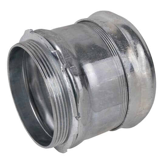 TC1110A Steel City Non-Insulated Compression Connector, 4 in Trade, For Use With EMT Conduit, Steel, Zinc Plated