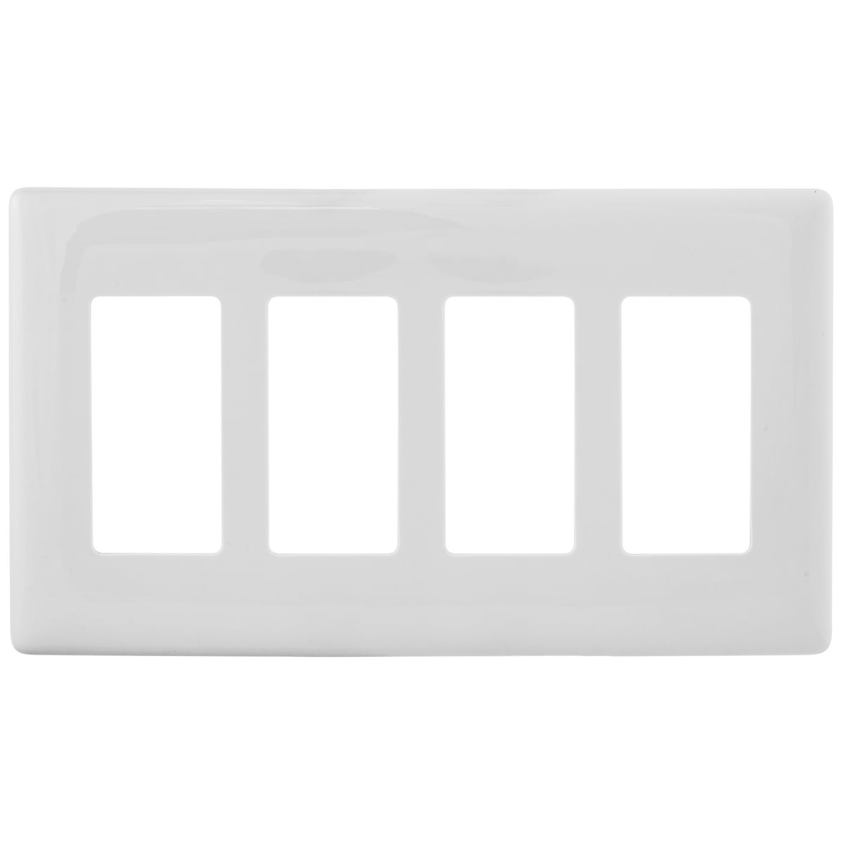 NPS264W Non-Metallic Standard Decorator Wall Plate, 8.44 in W x 4.75 in H x 0.25 in D, Polycarbonate, White