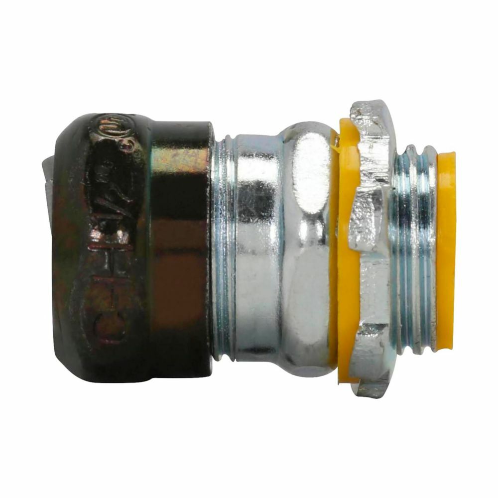 1656RT Insulated Raintight Straight Compression Connector, 2-1/2 in Trade, Steel, Zinc Plated