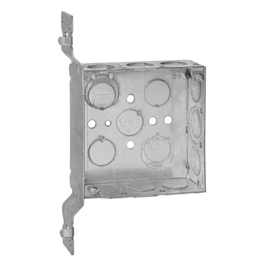 52151V1234 Steel City Outlet Box, Steel, 21 cu-in Capacity, (1) Outlets, (17) Knockouts, 4 in H x 4 in W x 1-1/2 in D