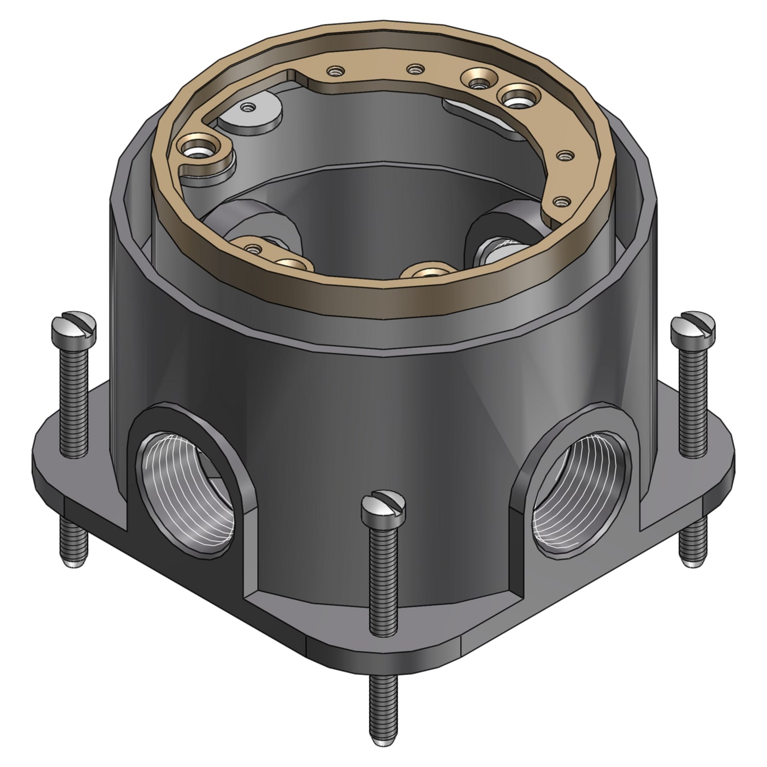 601-1 Steel City Flush Service Floor Box, Cast Iron, 56 cu-in, 1 Gang, 5-1/8 in L x 4-1/4 in W x 3-9/16 in D
