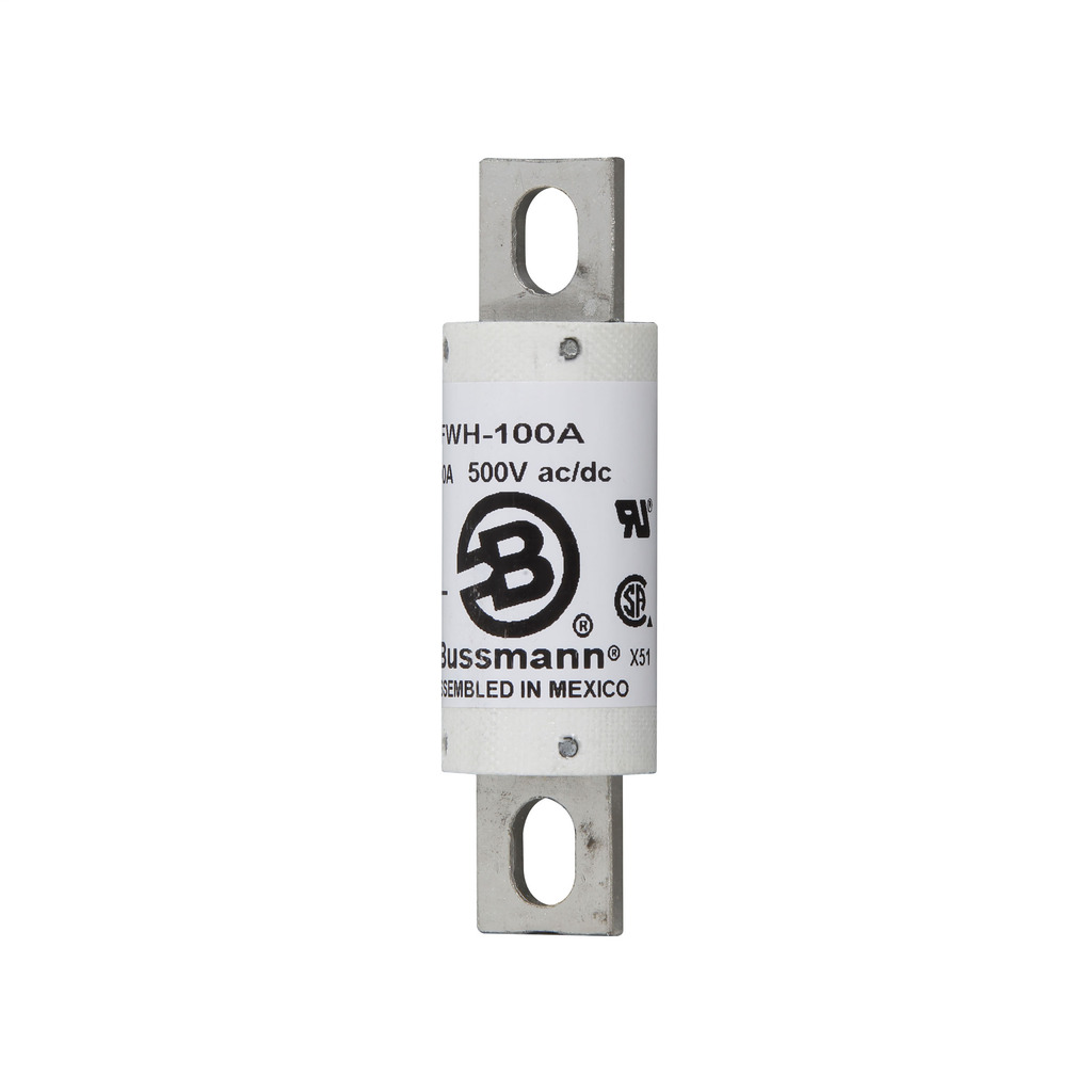 FWH-100A North American Style High Speed Fuse, 100 A, 1000 V AC/800 V DC, 50/200 kAIC Interrupt, Cartridge Body