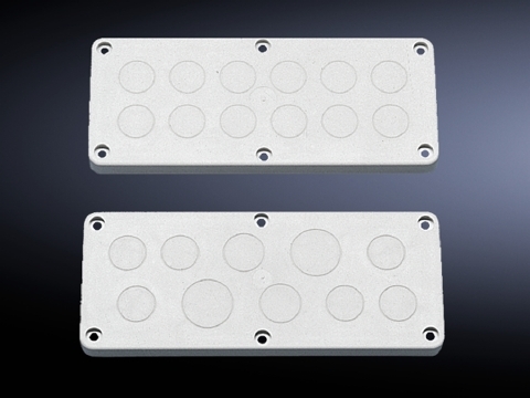 1582000 KL Series Rectangle Cable Gland Plate With PG Knockouts, 220 mm W x 90 mm D, For Use With IP55 Junction Box, ABS, Light Gray
