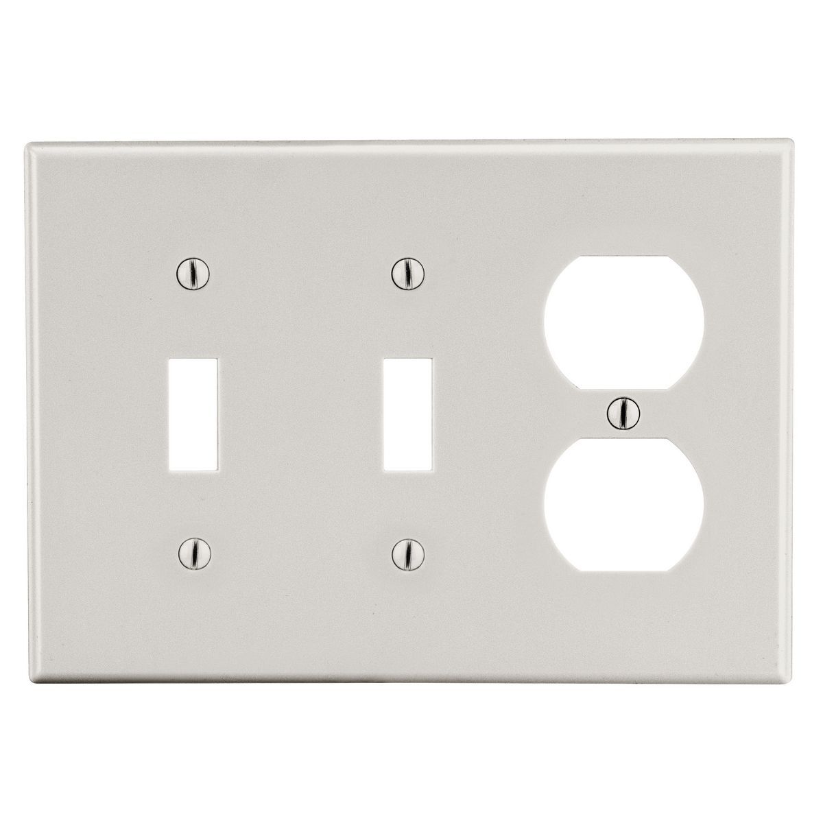 PJ28LA Mid-Size Non-Metallic Wall Plate, 3 Gangs, 6.75 in W x 4.88 in H, Polycarbonate Thermoplastic, Light Almond