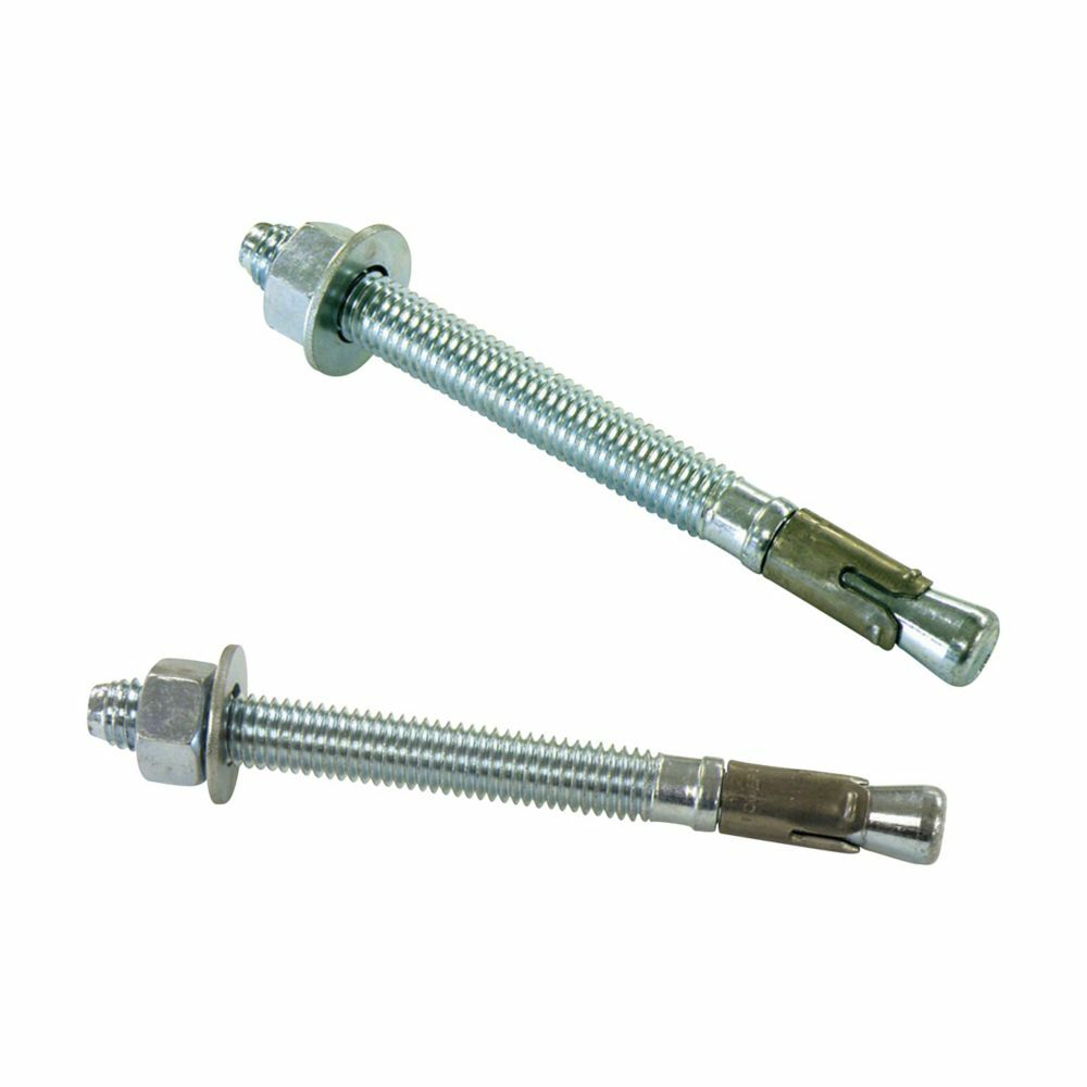 AWSD-62-500 Power Stud+ Seismic Wedge Anchor, 5/8 in Dia, 5 in OAL, 3-1/8 in L Thread, Carbon Steel, Zinc Plated