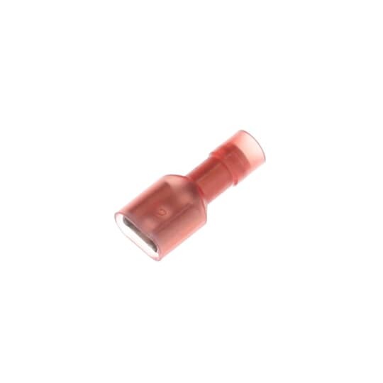 KNF18-250FD-M Spec-Kon Female Disconnect, 22 to 16 AWG Conductor, 0.25 in W x 0.032 in THK Tab, Funnel Entry/Internal Serration/Long Barrel, Brass/Copper, Red, Fully Insulated