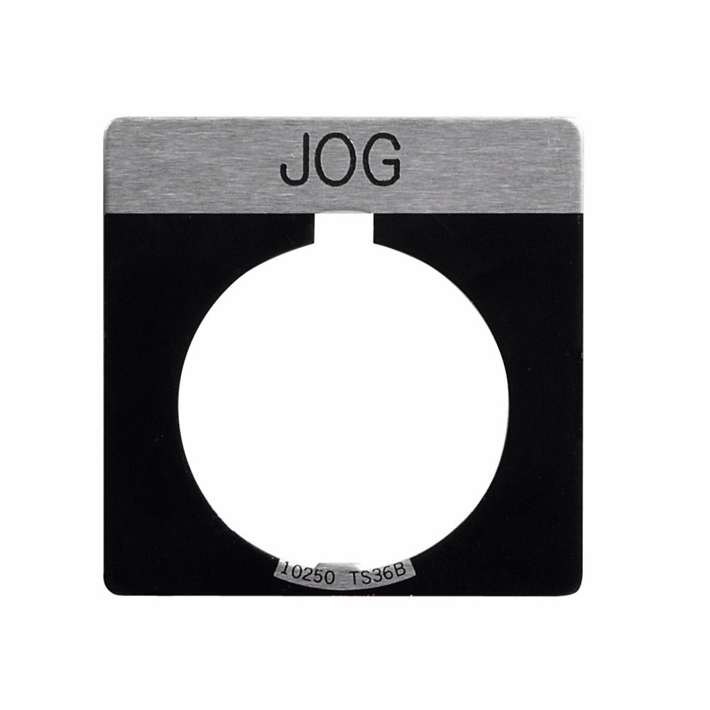 10250TS29 Standard Legend Plate, 0.1 in H x 1.7 in W, Square Plate, Black Field