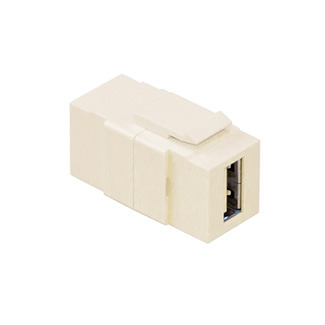 40835-I Feed-Through Usb Connector, Snap-In Connector, ABS, Ivory