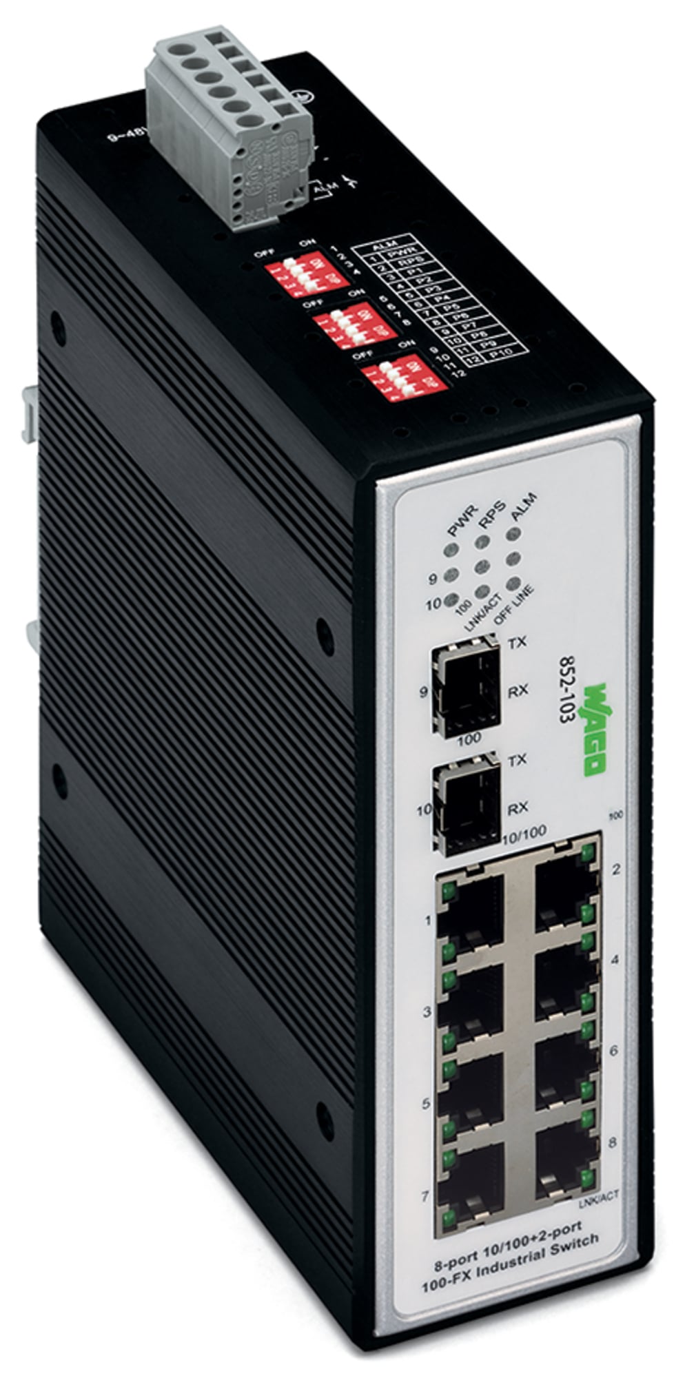852-103 Industrial-Switch, Multi-Mode/Single-Mode Fiber
