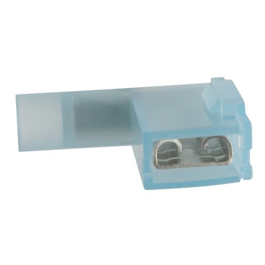 KNF14-250BFD-D Spec-Kon Barrel Flag Female Disconnect, 16 to 14 AWG Conductor, 0.25 in W x 0.032 in THK Tab, Brazed Seam/Funnel Entry/Internal Serration Barrel, Brass, Blue, Fully Insulated