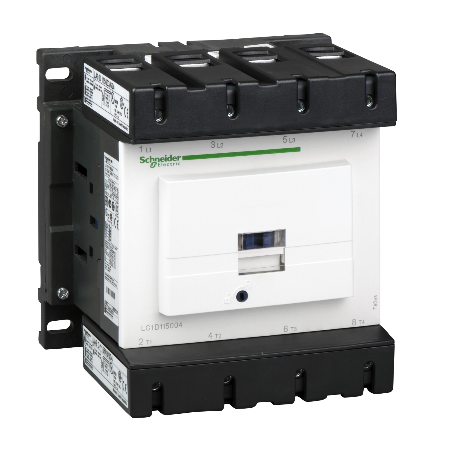 LC1D115004RD LC1D Series Contactor, 440 V DC v coil, 200 A, 4NO contact, 4 poles
