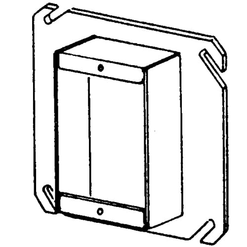 846-150 1-Device Raised Electrical Box Cover, 4 in L x 4 in W x 1-1/2 in D, Steel