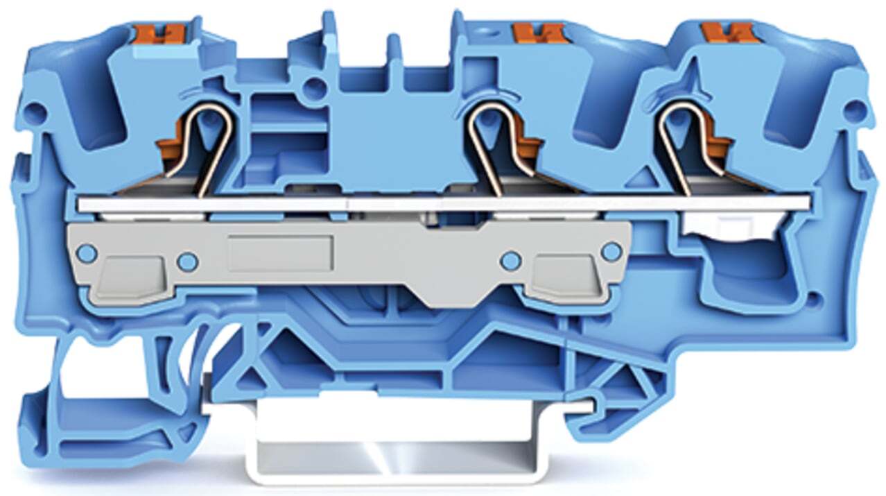2206-1304 Operating Tool Conductor Terminal Block, 800 V, 41 A, 20 to 8 AWG Wire, 1 Poles, DIN Rail Mount