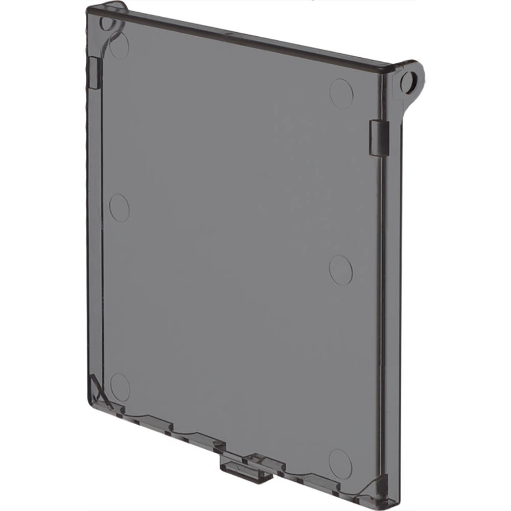 Drybox adapter with non metallic cover and base. Two gang. Vertical clear cover. Depth 2.9"