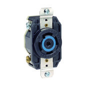 2830 3-Phase Y Grounding Locking Receptacle, 347/600 V AC, 30 A, 4 Poles, 5 Wires, Black