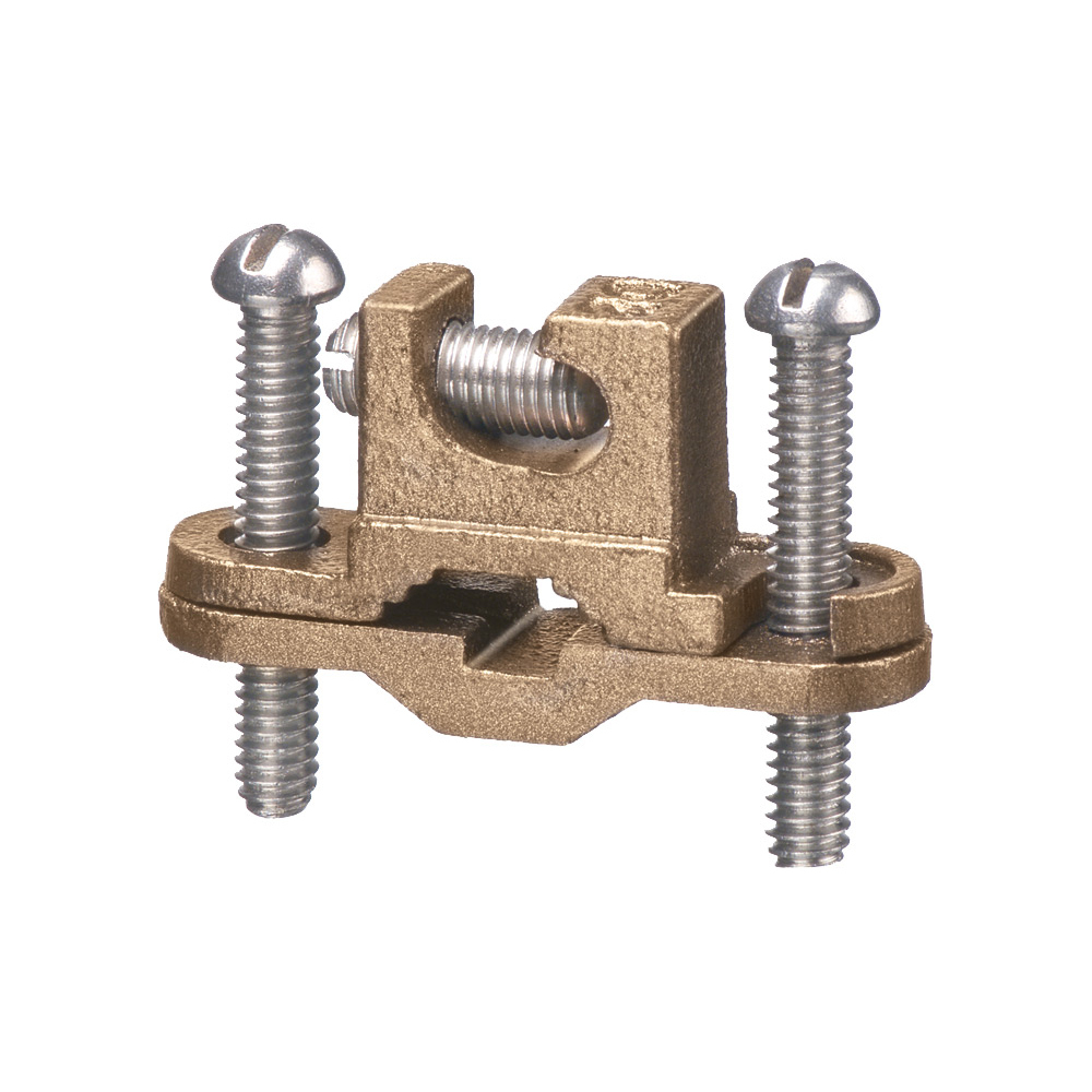 717DB Bare Wire Ground Clamp With Lay-In Lug, Stainless Steel Screw, 10 to 2 AWG Conductor, Solid Bronze