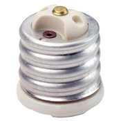 8681 Lamp Adapter, E39 Mogul/E26 Medium Base, 250 V AC, Porcelain, White
