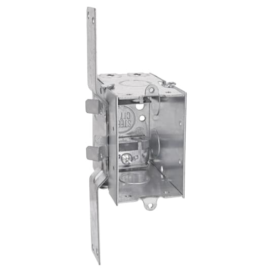 CXV Steel City Gangable Welded Style Switch Box, Steel, 18 cu-in Capacity, 1 Gang, 1 Outlet, 6 Knockouts, 2 in W x 3-1/2 in D x 3 in H