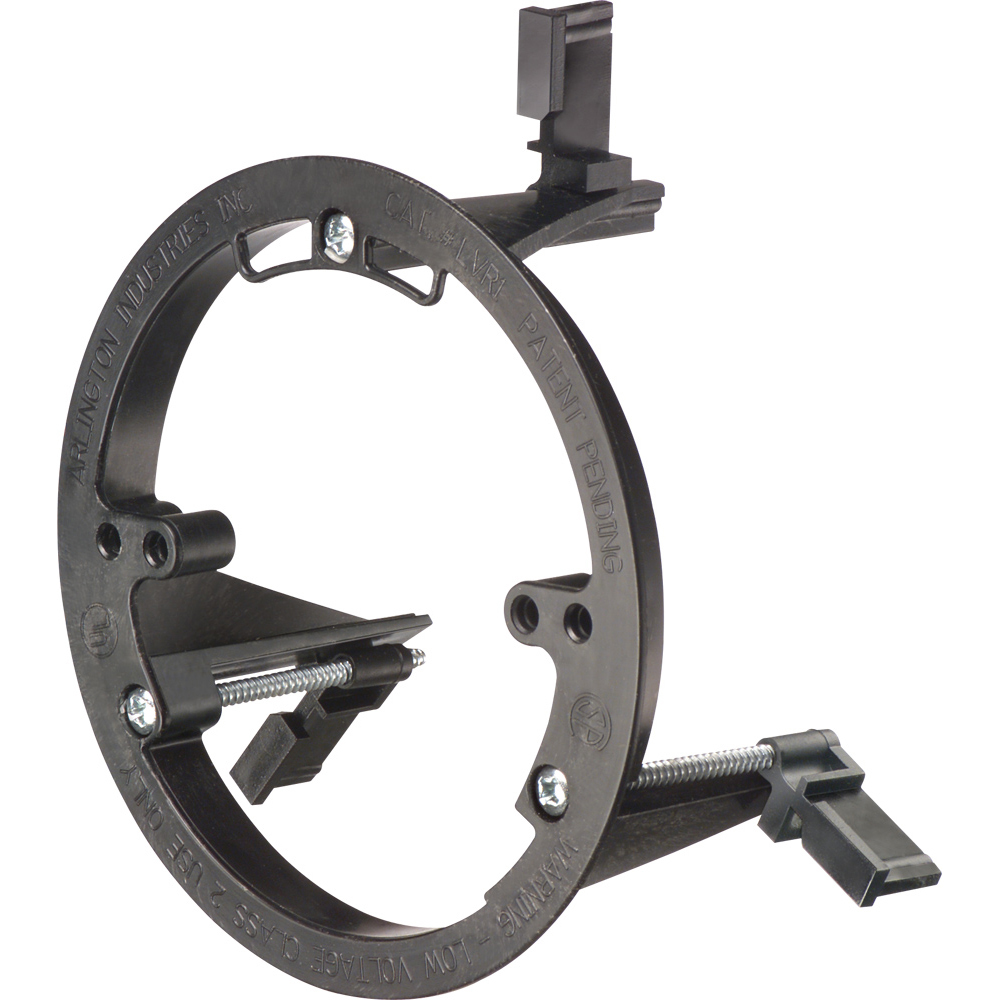 LVR1 LV Series Low Voltage Round Mounting Bracket, For Use With Low Voltage Smoke Detectors, Carbon Monoxide Detectors and Cable Management System, Fastened Mount, Plastic