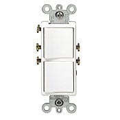 5634-W Decora Dual Grounding Combination Switch, 15 A, 120/277 V AC, 1 Poles