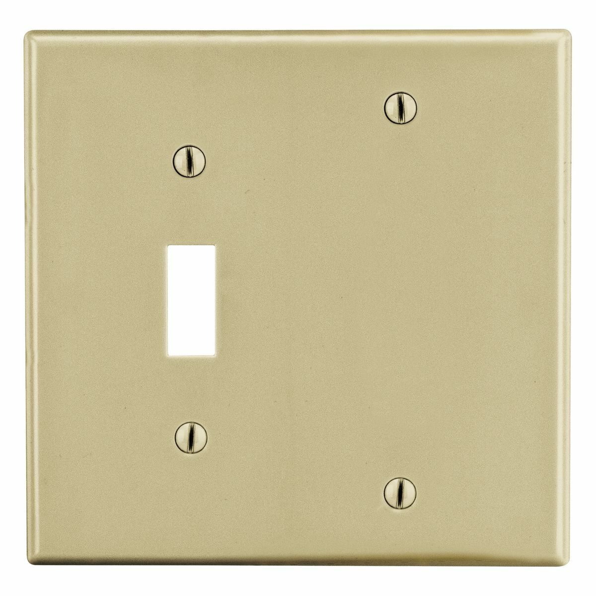 PJ113I Mid-Size Non-Metallic Wall Plate, 2 Gangs, 5 in W x 4.94 in H, Polycarbonate Thermoplastic, Ivory