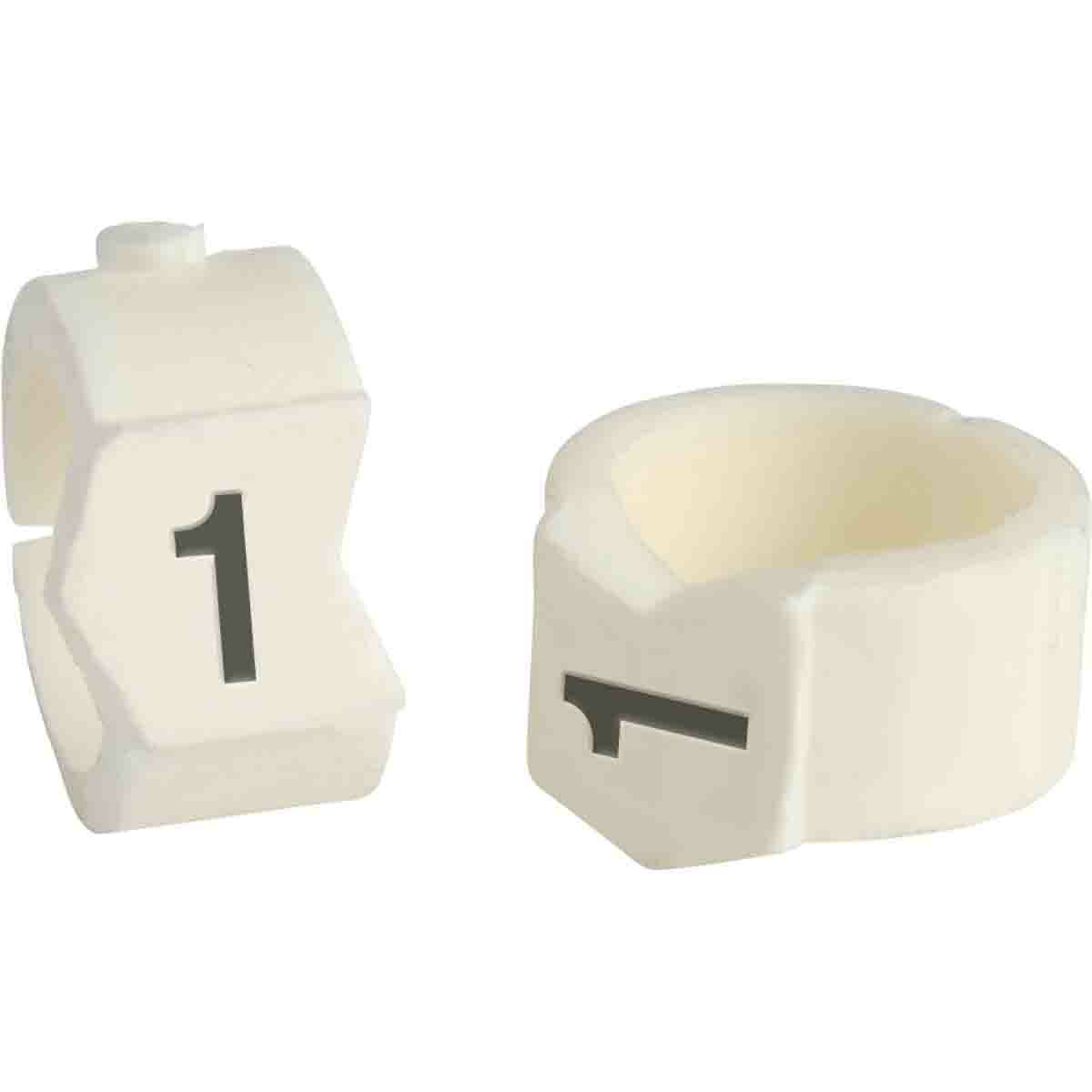 SCN36-1 Clip-Sleeve SCN Pre-Printed Wire Marker, 0.0362 to 0.413 in Wire, 1 Legend, Black on White Legend, White Marker, Nylon