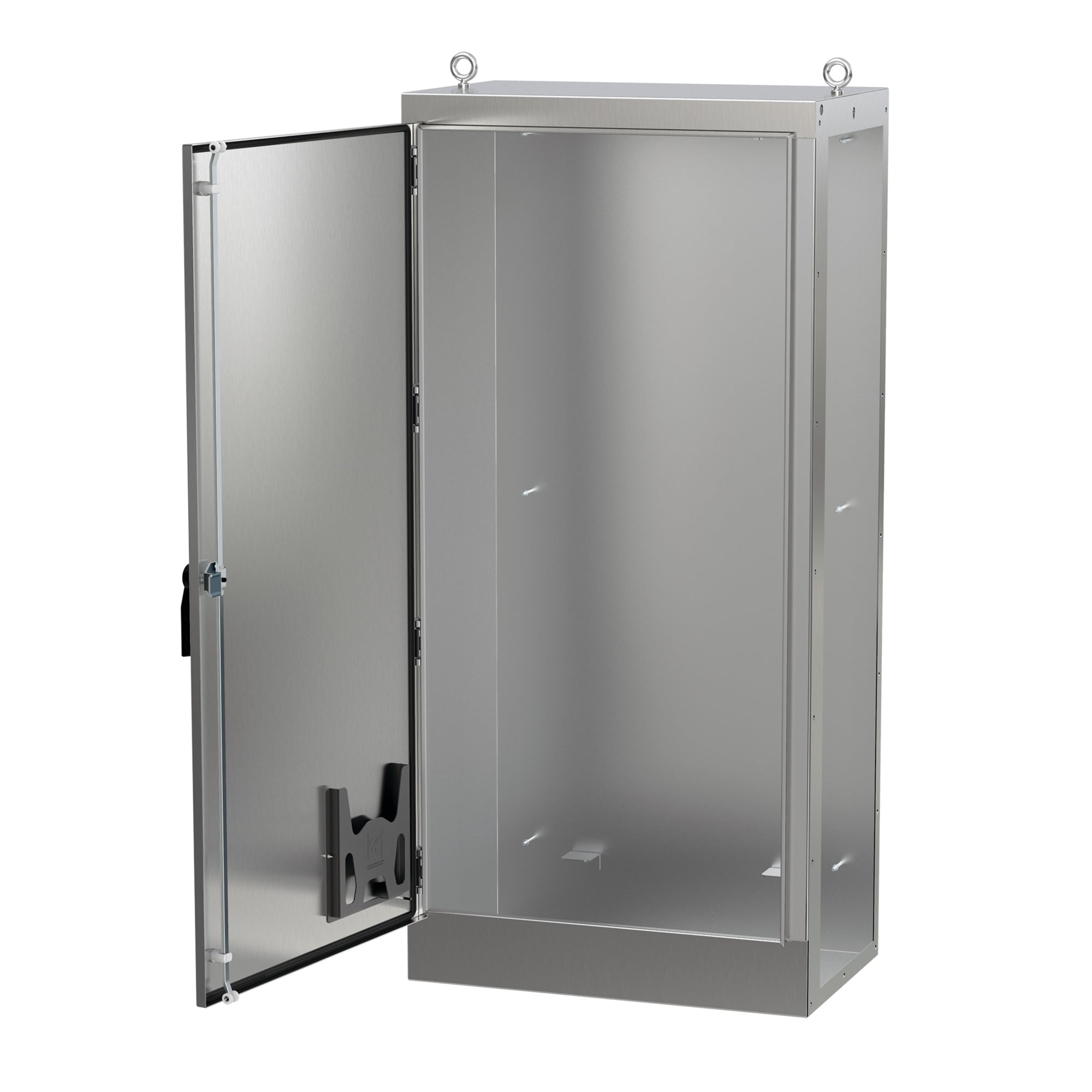 AU84X4024RSSLP 1-Door Right Side Open Modular Universal Enclosure, 78-1/2 in W x 24.13 in D x 84.13 in H, NEMA 3R/4/4X/12 Rating, 304 Stainless Steel