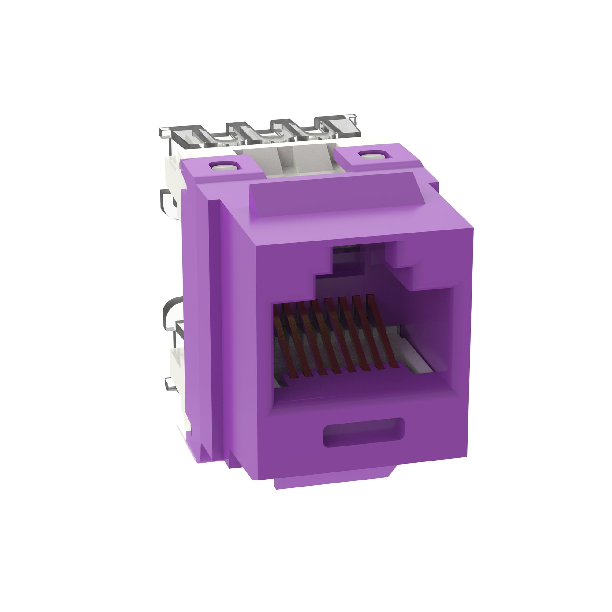 NK688MVL NetKey TX6 Plus 1-Slot 8-Position 8-Wire Punchdown Unshielded Keystone Jack Module, Cat 6/Keystone/Mini-Com Module, Surface Mount, 1 Port, ABS/Polycarbonate, Violet