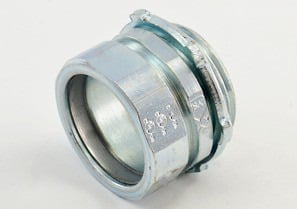 252-US Bridgeport Non-Insulated Compression Connector, 1 in Trade, For Use With EMT Conduit, Steel, Electro-Plated Zinc