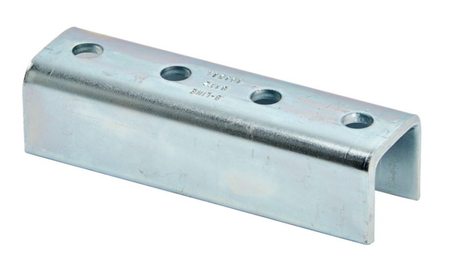 B172HDG 4-Hole Splice Clevis, 7-1/4 in L x 1/4 in THK, For Use With B22, B52A Channel, Steel