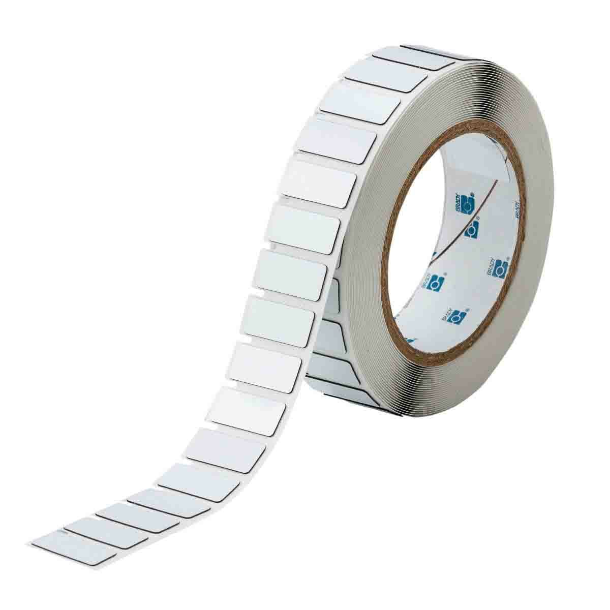 THTEP-171-593-.5 Rectangular Raised Panel Label, 0.49 in L x 1.6 in W, Colored Blank Legend, White, B-593 Polyester, 500 per Roll Labels