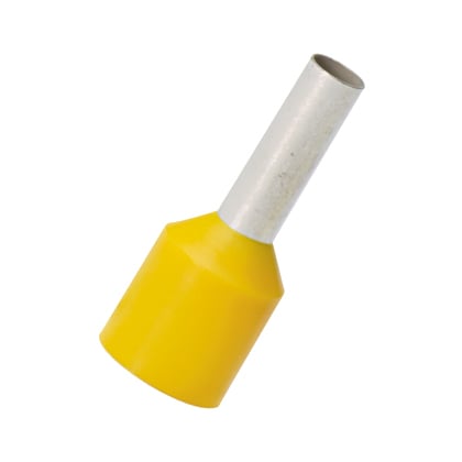 FSDXL82-12-C Pan-Term Type FSDXL Expanded Sleeve Single Insulated Wire Ferrule, 10 AWG Stranded Conductor, 0.91 in L, Copper, Yellow