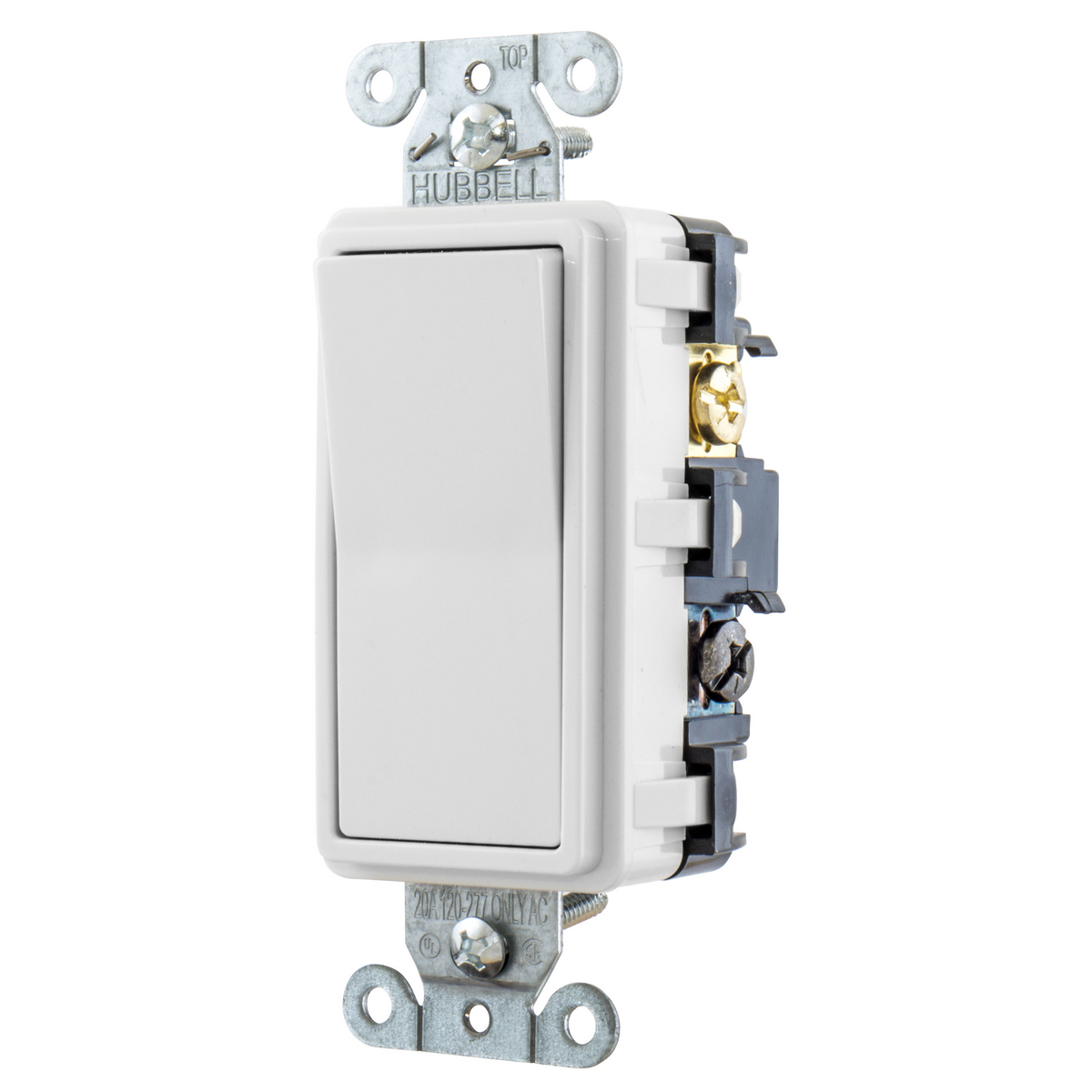 RSD415W 4-Way Residential Grade Standard Rocker Switch, 120/277 V, 15 A, 4155 W Power Rating, 2 Position Contact