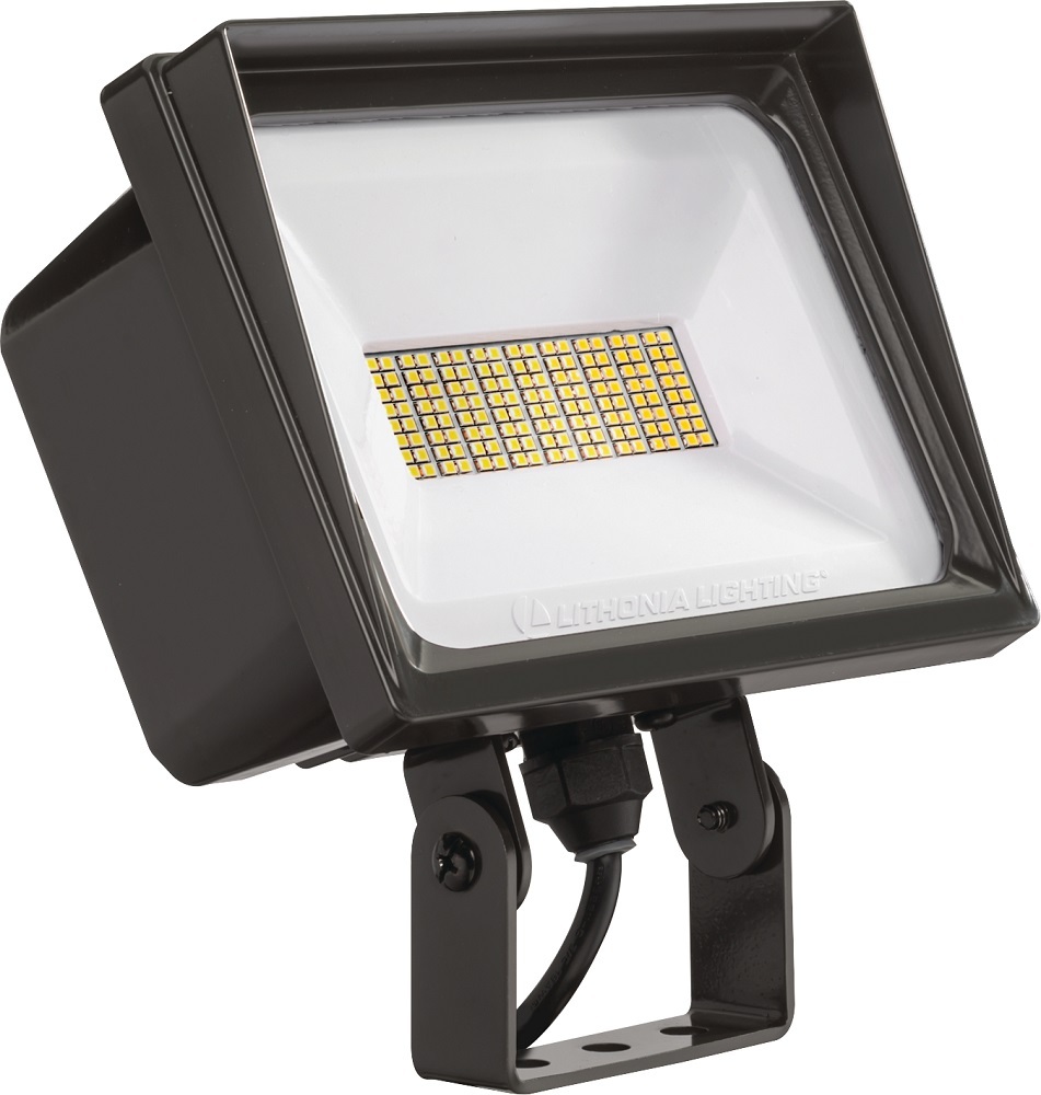 QTE LED P3 40K 120 YK DDB M6 QTE Rectangular Floodlight, LED Lamp, 66 W Fixture, 120 VAC, Dark Bronze Housing