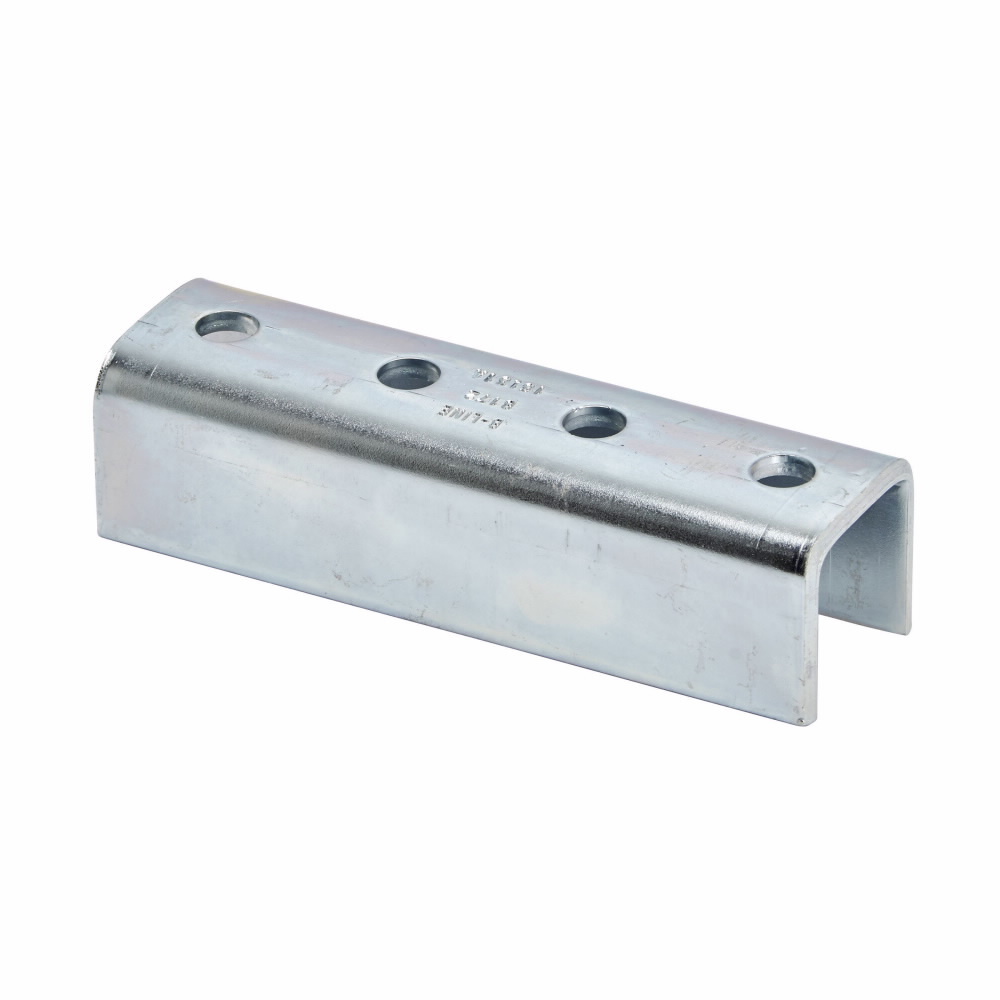 B172ZN 4-Hole Splice Clevis, 7-1/4 in L x 1/4 in THK, For Use With B22, B52A Channel, Steel