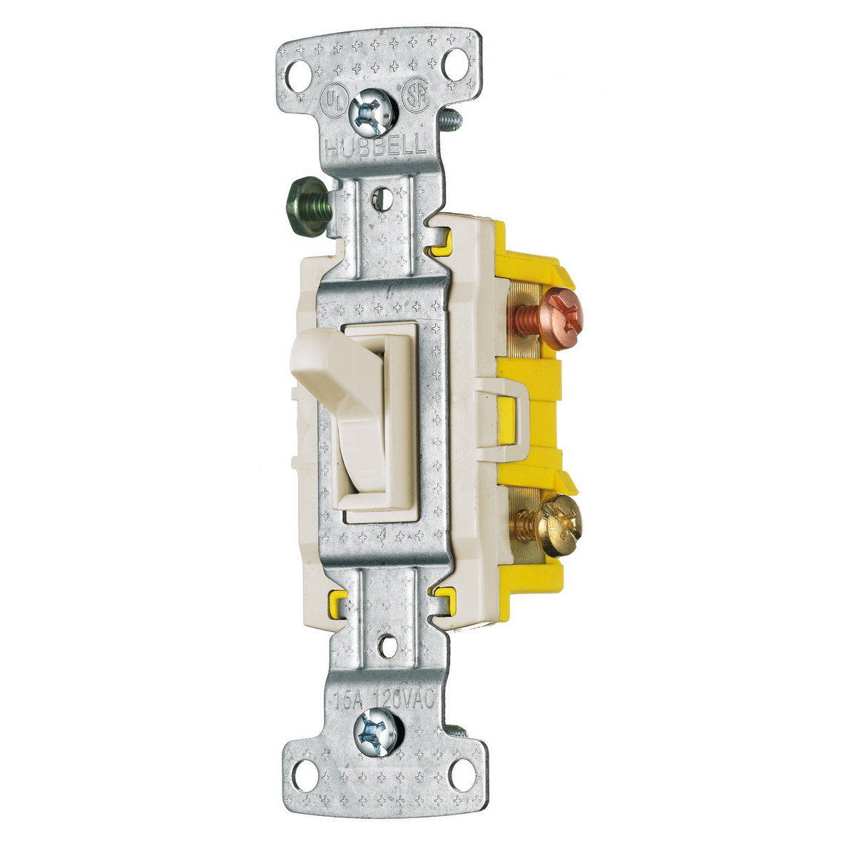 RS315LA 2-Position 3-Way Compact Standard Toggle Switch, 120 V, 15 A, 1800 W Power Rating, 2-Position Contact
