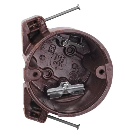 3190-C Carlon Nail-On Non-Metallic Ceiling/Fixture Outlet Box, Phenolic, 22.8 cu-in Capacity, 3-1/4 in D