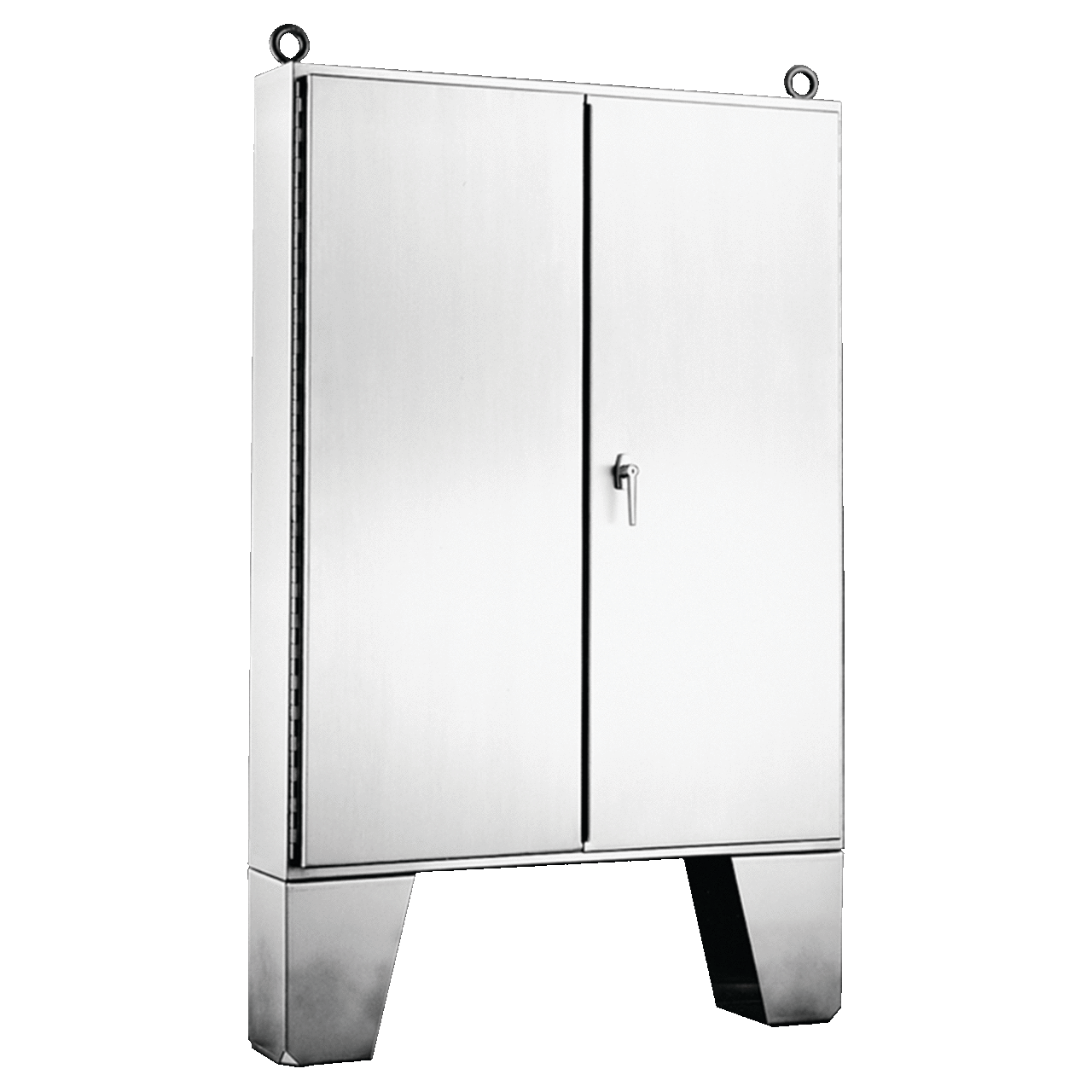 A544208SSLP A12S 2-Door Enclosure With Floor Stand, 54 in L x 42 in W x 8 in D, NEMA 12/IP55 NEMA Rating, 304 Stainless Steel