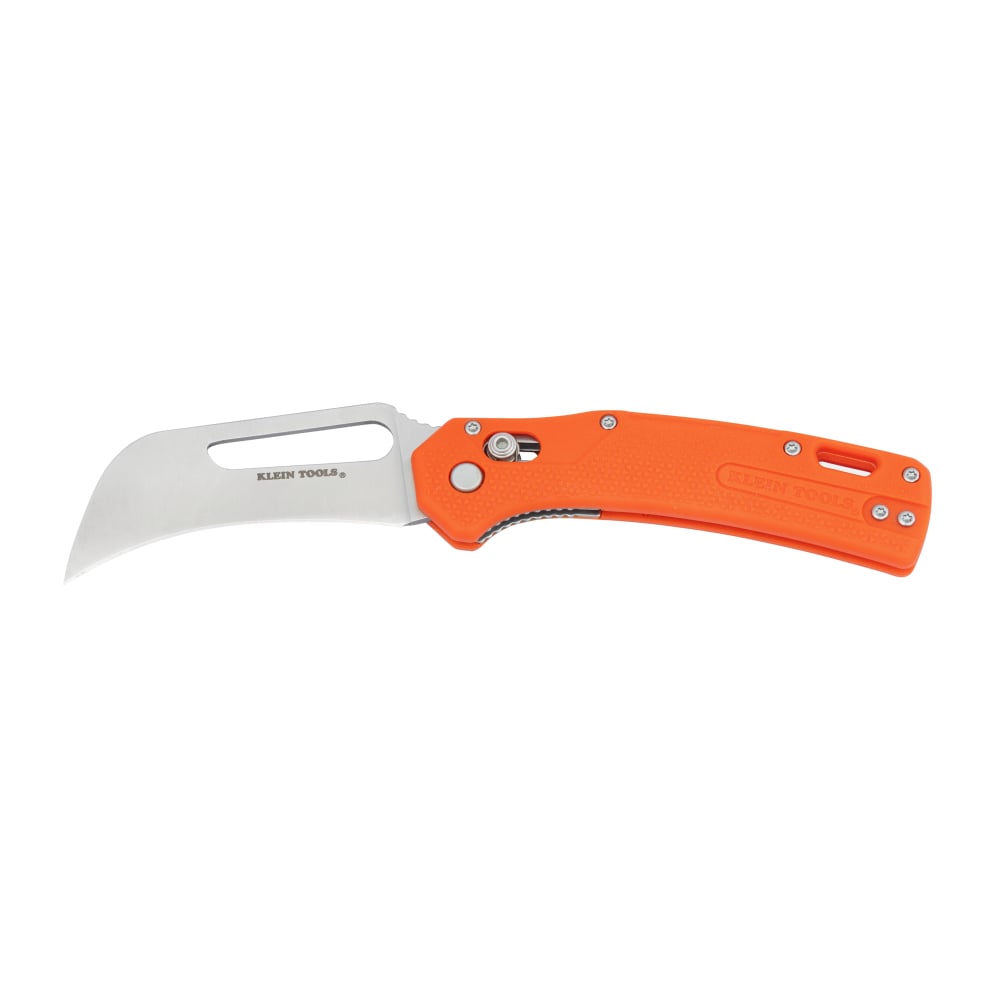 The Cable Skinning Pocket Knife makes the perfect addition to linemen's tool bags. The hawkbill blade made from stainless steel is strong and durable, with corrosion resistance and long lasting edge. The premium locking mechanism will secure the blade open and closed, while the glass filled nylon scales on the handle help withstand rougher job sites.