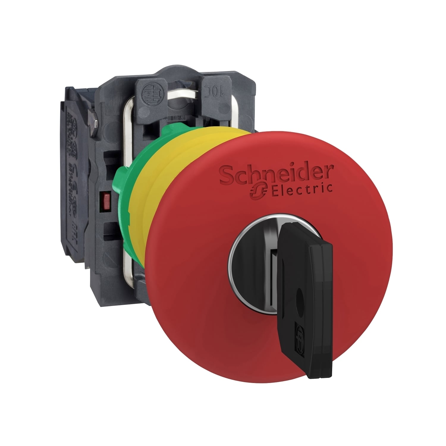 XB5AS9442 Harmony Emergency Stop Non-Illuminated Pushbutton, 22 mm, 1NC Contact, Slow Break Contact, Keyed Operator, Red