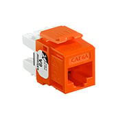 6110G-RO6 eXtreme QuickPort Channel Rated Crimp UTP Connector, Cat 6a Module, Flush Mount, 1 Port, Plastic, Orange