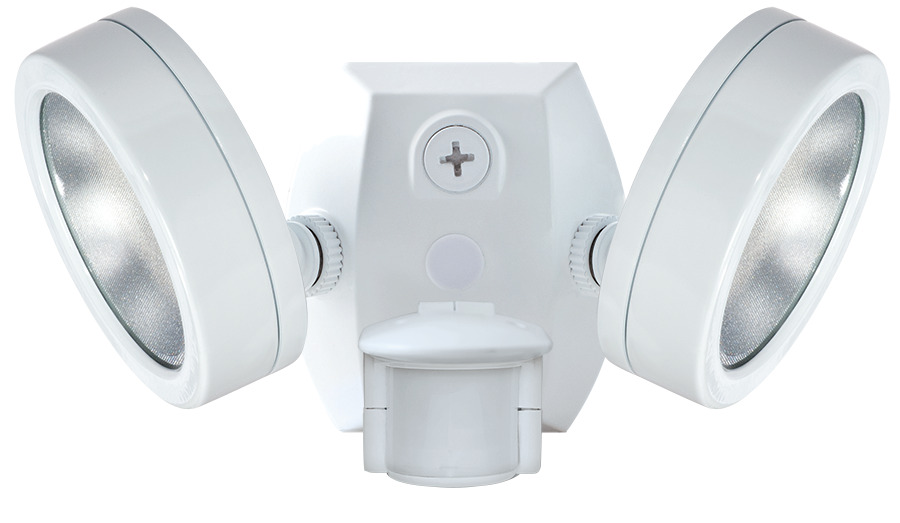 SMSLES2X13W 2-Head Floodlight, (2) LED Lamp, 27 W Fixture, 120 V AC, White Housing