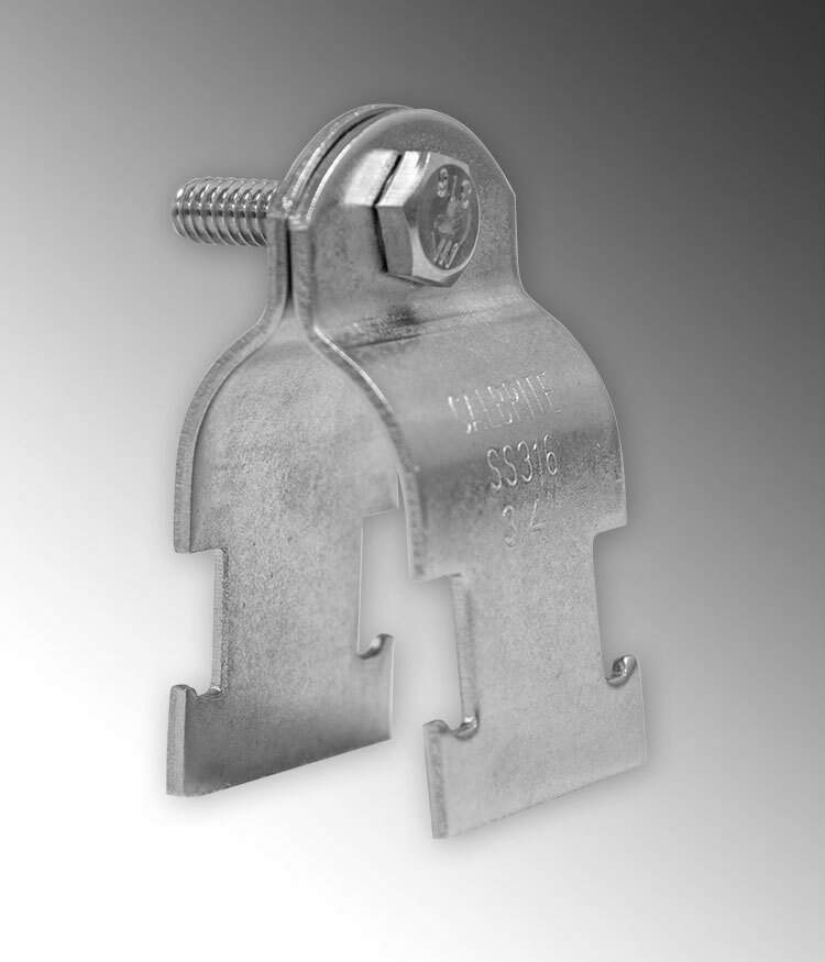 S61500SC00 Conduit Strut Clamp, 1 in Conduit, 800 lb Load, 1/2 in OD, 316 Stainless Steel